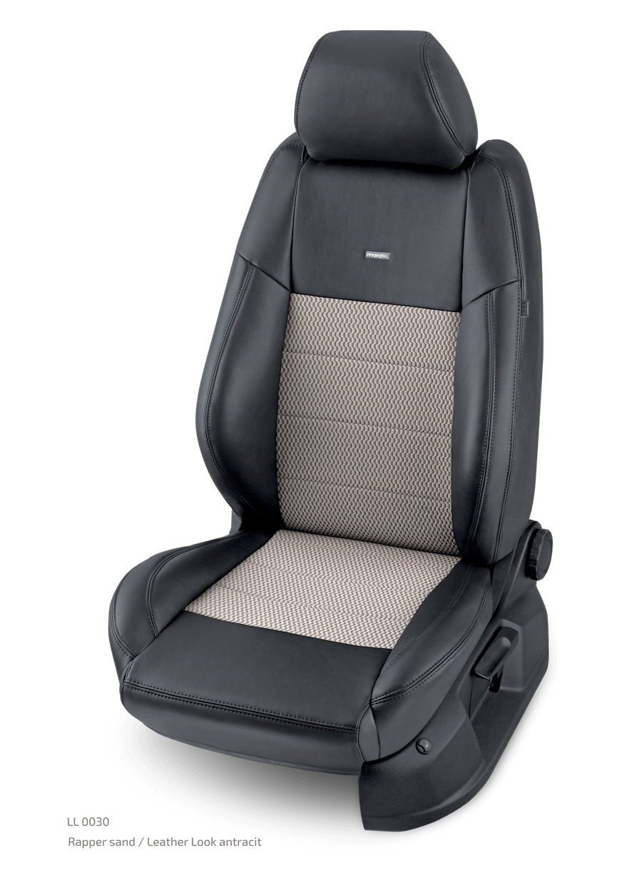 Seat Skins Leather Look Rapper Sand x Anthracite OEM Automotive